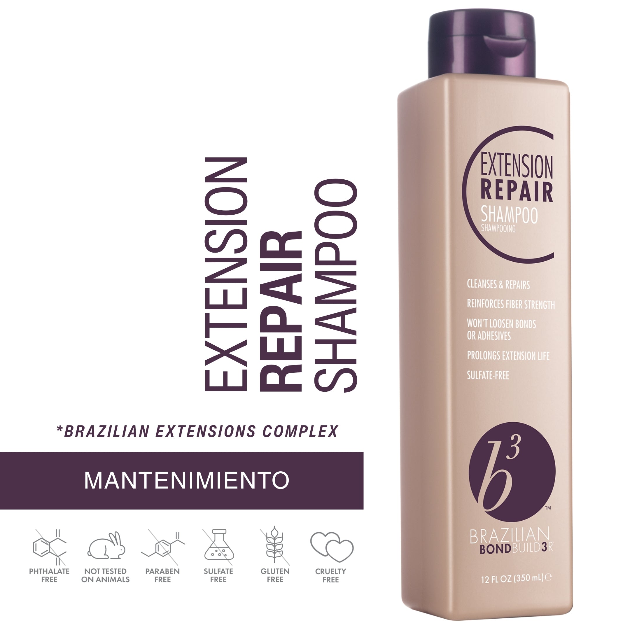 Shampoo Reparador B3 Extensiones 350 ml